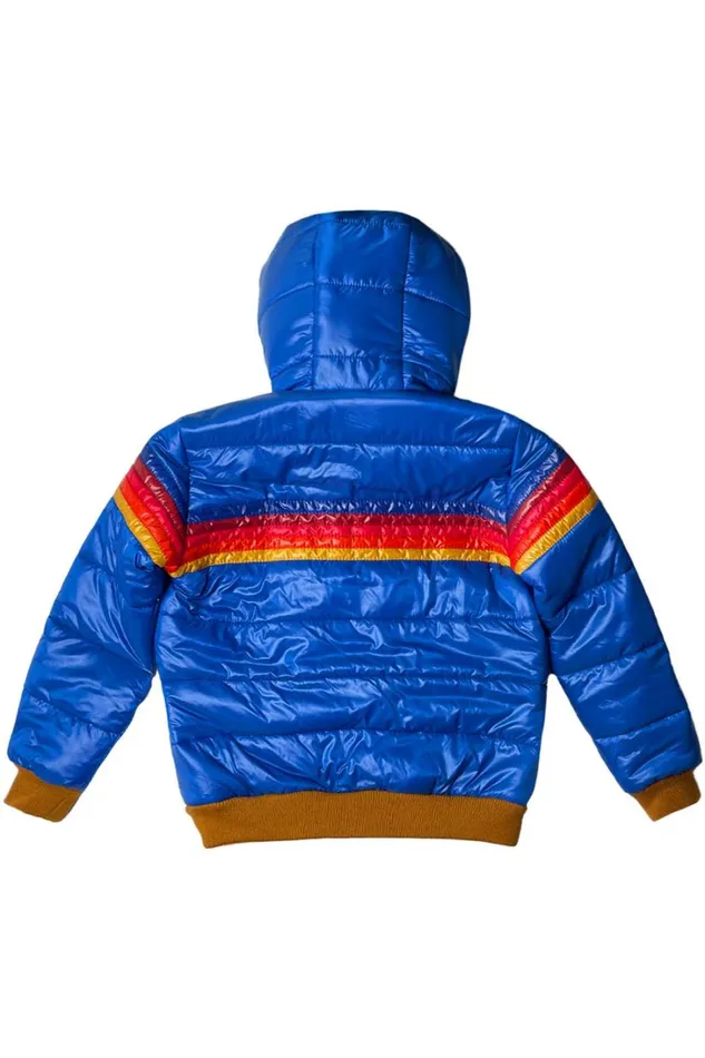 Kids Kids Collection Aviator Nation KIDS 5 STRIPE TREKKER JACKET 8211 GLOSSY SNORKEL BLUE