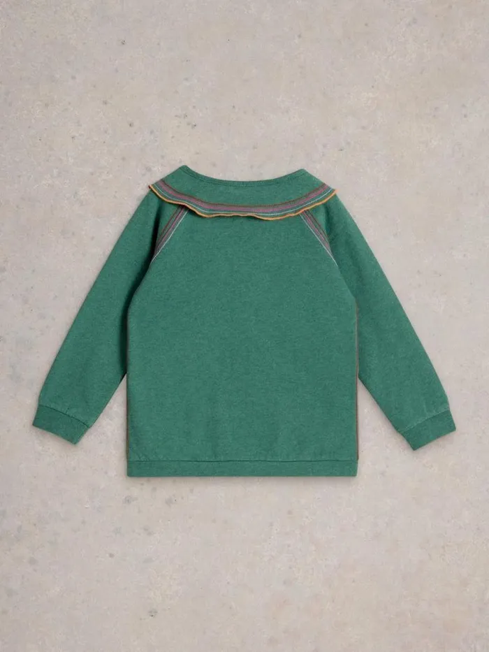 Kids Kids Dawna Crew Neck Sweat Dark Green White Stuff Knitwear Kids Kids Dawna Crew Neck Sweat Dark Green White Stuff Knitwear