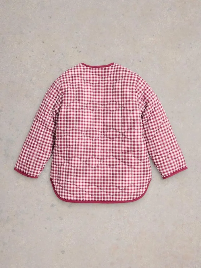 Kids Kids Gingham Borg Lined Coat Deep Red White Stuff Coats Kids Kids Gingham Borg Lined Coat Deep Red White Stuff Coats