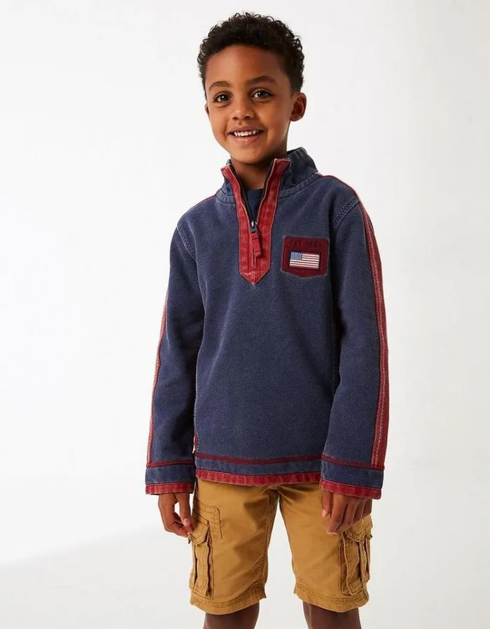 KidsMen FatFace Sweatshirts and Hoodies Mini US Airlie Sweatshirt Navy