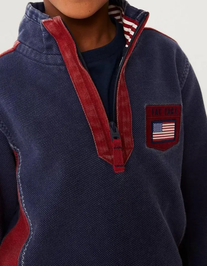 KidsMen FatFace Sweatshirts and Hoodies Mini US Airlie Sweatshirt Navy
