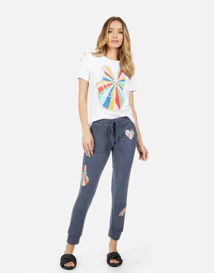 Kizzy Studded Stripe Peace Navy Women039s Lauren Moshi Long Sweatpants