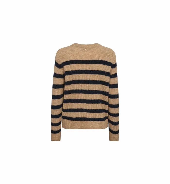 Knits MMThora Stripe Crewneck Knit Tannin MOS MOSH Women