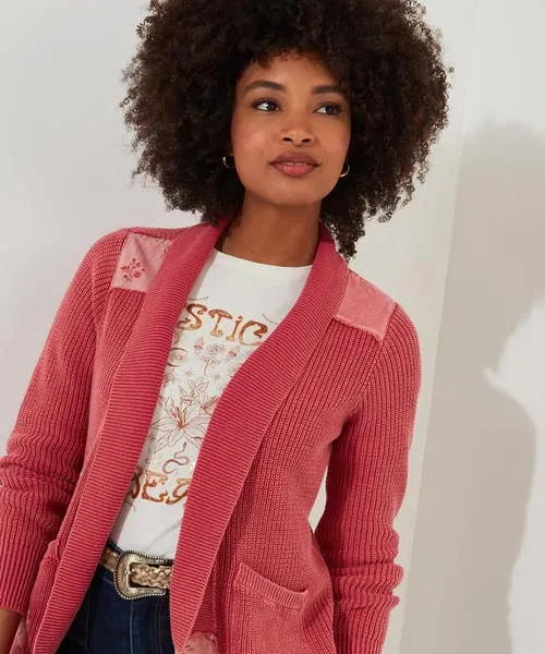 Knitwear and Cardigans Apparel Joebrowns Perfect Patchwork Cardigan Pink