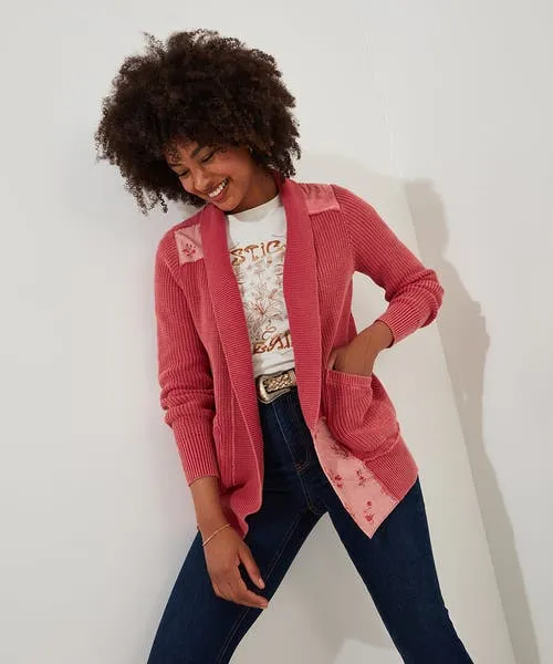 Knitwear and Cardigans Apparel Joebrowns Perfect Patchwork Cardigan Pink