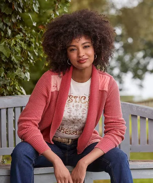 Knitwear and Cardigans Apparel Joebrowns Perfect Patchwork Cardigan Pink