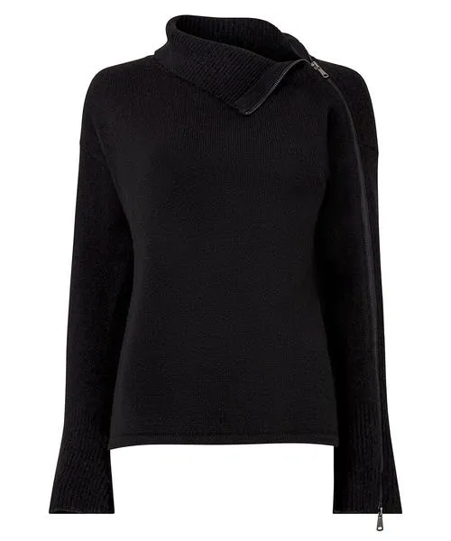 Knitwear and Cardigans Joebrowns Apparel Roxie Zip Jumper Black Knitwear and Cardigans Joebrowns Apparel Roxie Zip Jumper Black