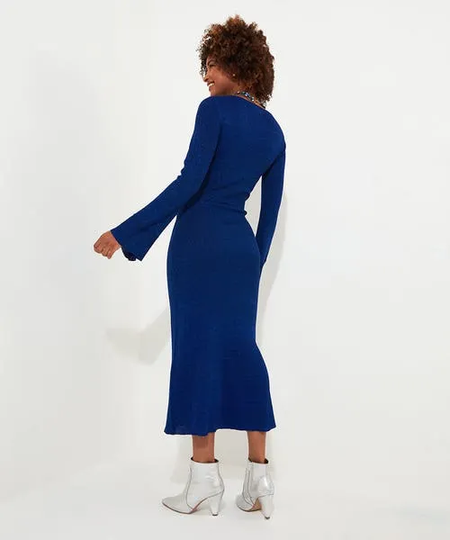 Knitwear and Cardigans Winter Sparkle Rib Knit Dress Blue Joebrowns Apparel Knitwear and Cardigans Winter Sparkle Rib Knit Dress Blue Joebrowns Apparel