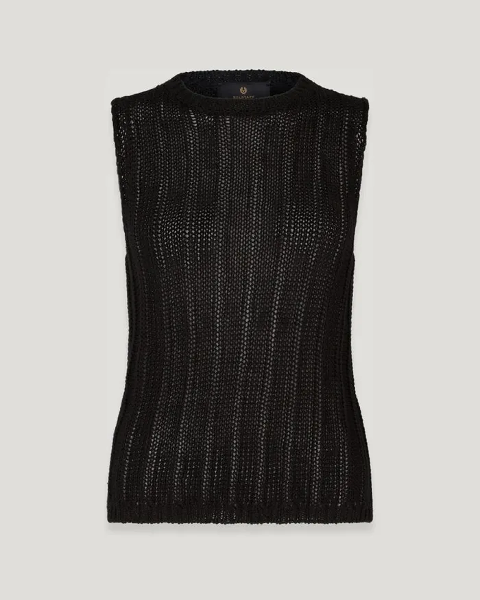 Knitwear and Jumpers Women Belstaff Anchor Sleeveless Vest Washed Black