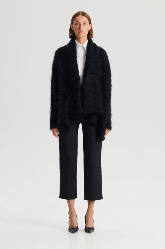 Knitwear BRUSHED MOHAIR CARDIGAN 3 BLACK Scanlan Theodore Women Knitwear BRUSHED MOHAIR CARDIGAN 3 BLACK Scanlan Theodore Women