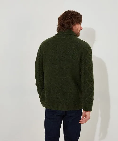 Knitwear Cool In Cable Cardigan Green Joebrowns Apparel