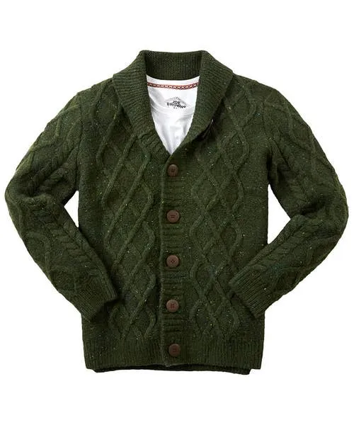 Knitwear Cool In Cable Cardigan Green Joebrowns Apparel