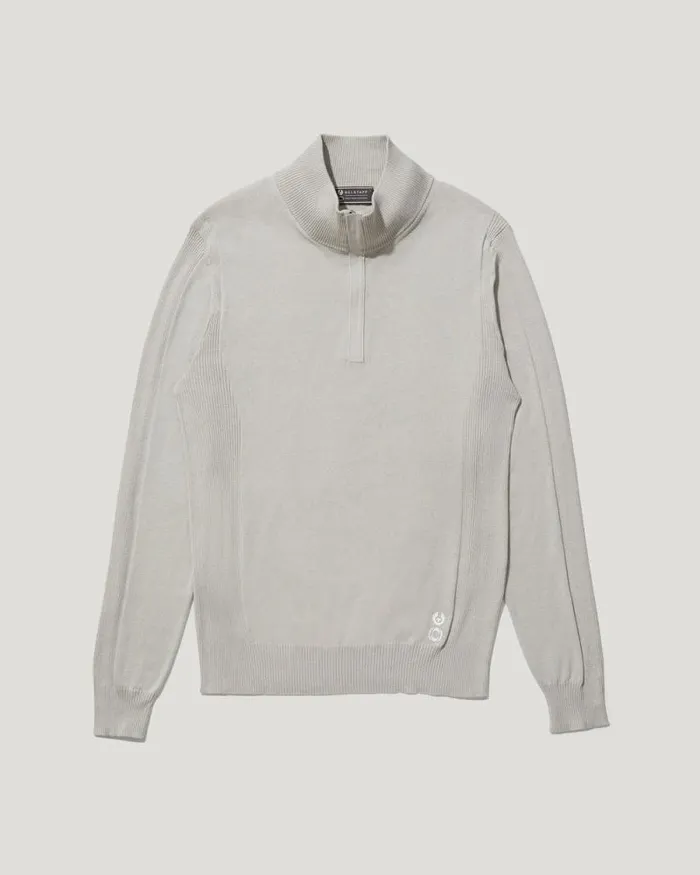 Knitwear Men Belstaff Challenger Quarter Zip Knit Harbour Grey