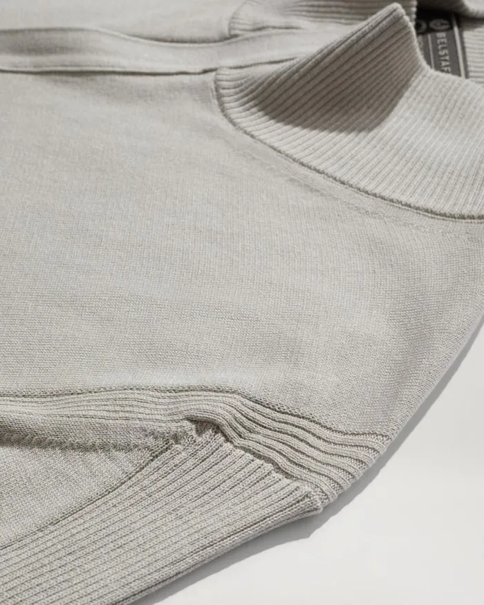 Knitwear Men Belstaff Challenger Quarter Zip Knit Harbour Grey Knitwear Men Belstaff Challenger Quarter Zip Knit Harbour Grey