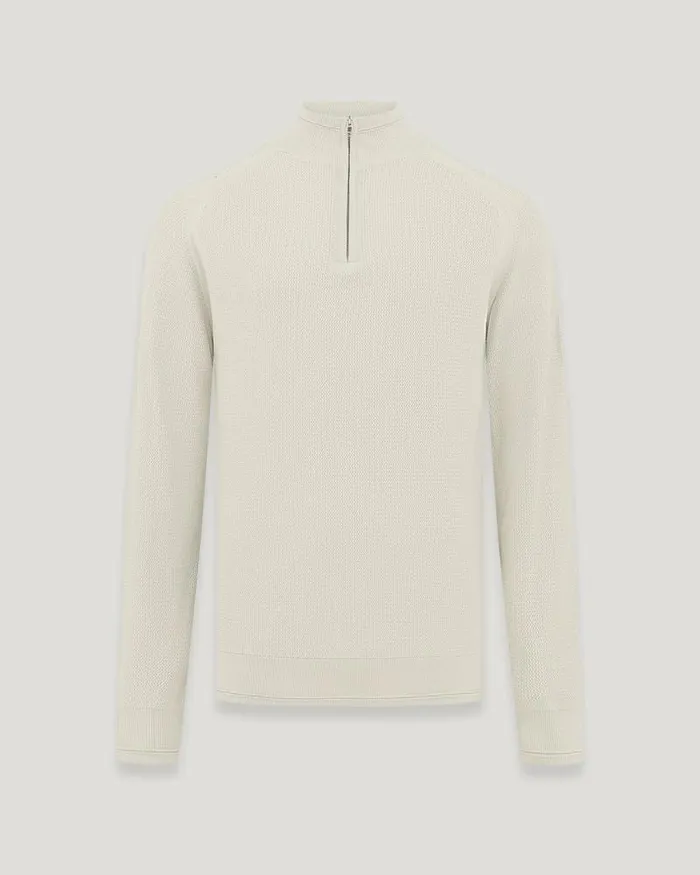 Knitwear Men Belstaff Guide Quarter Zip Jumper Stone Beige
