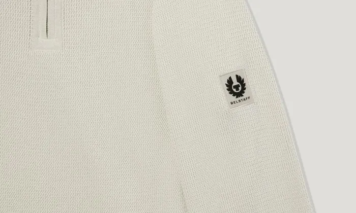 Knitwear Men Belstaff Guide Quarter Zip Jumper Stone Beige Knitwear Men Belstaff Guide Quarter Zip Jumper Stone Beige