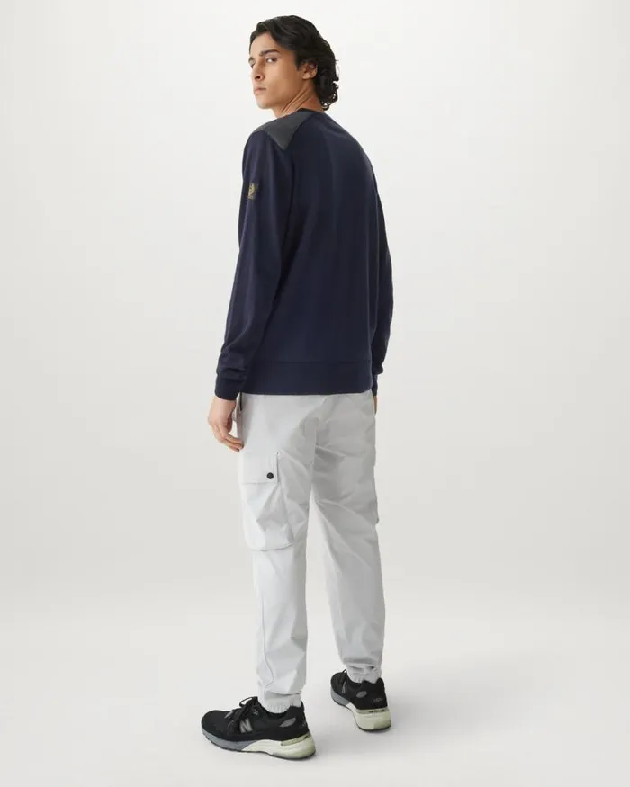 Knitwear Men Belstaff Kerrigan Crew Neck Washed Navy Knitwear Men Belstaff Kerrigan Crew Neck Washed Navy