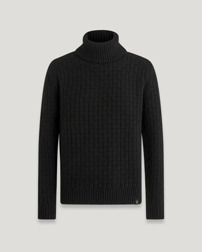 Knitwear Men Belstaff Steerage Roll Neck Jumper Black
