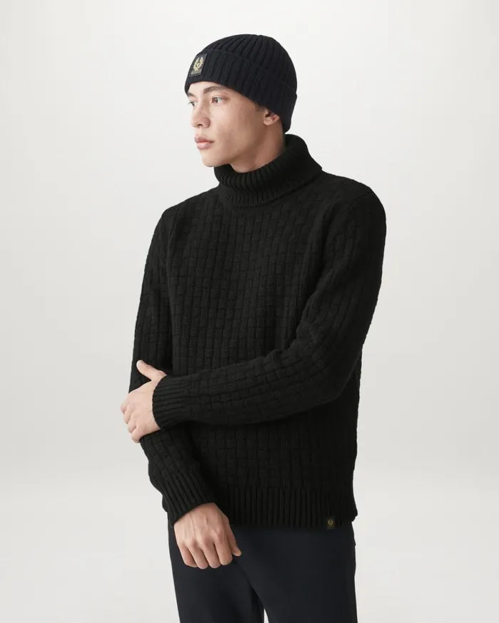 Knitwear Men Belstaff Steerage Roll Neck Jumper Black Knitwear Men Belstaff Steerage Roll Neck Jumper Black