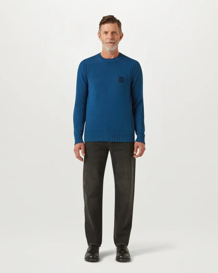 Knitwear Men Belstaff Watch Crewneck Jumper Dark Insignia Blue Knitwear Men Belstaff Watch Crewneck Jumper Dark Insignia Blue