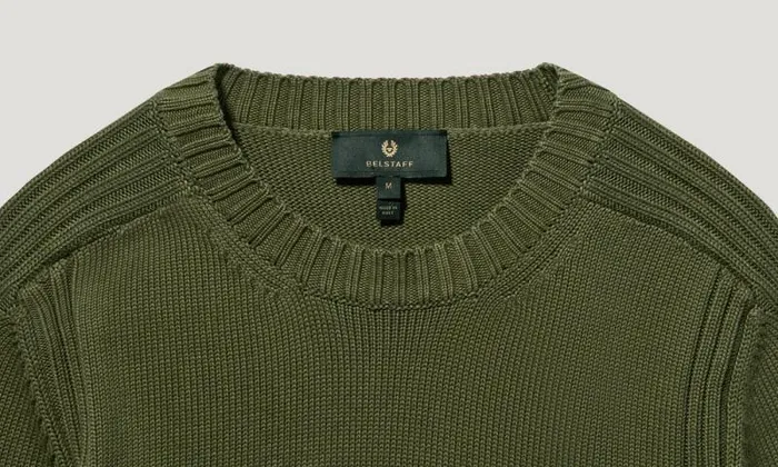 Knitwear Men Belstaff Watch Crewneck Jumper Dark Surplus Green Knitwear Men Belstaff Watch Crewneck Jumper Dark Surplus Green