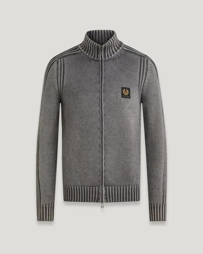 Knitwear Men Belstaff Watch Zip Cardigan Forge Grey