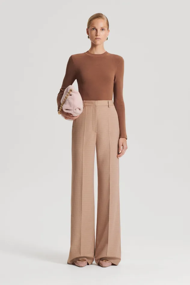 Knitwear Scanlan Theodore Women CREPE KNIT CREW NECK SWEATER SPICE
