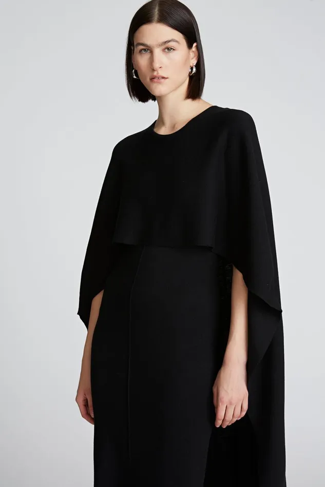 Knitwear Women Halston Amal Dress In Merino Wool Black