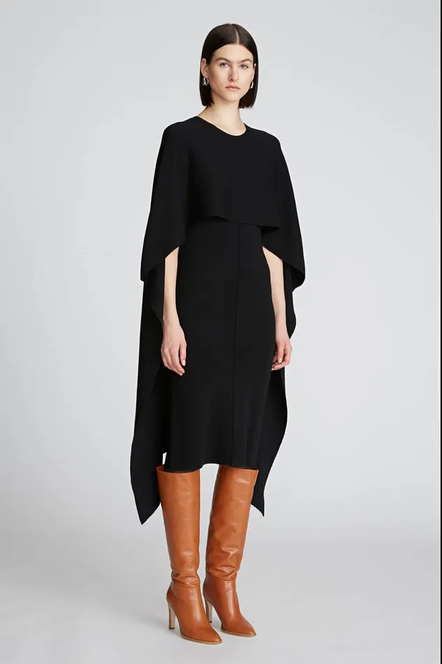 Knitwear Women Halston Amal Dress In Merino Wool Black