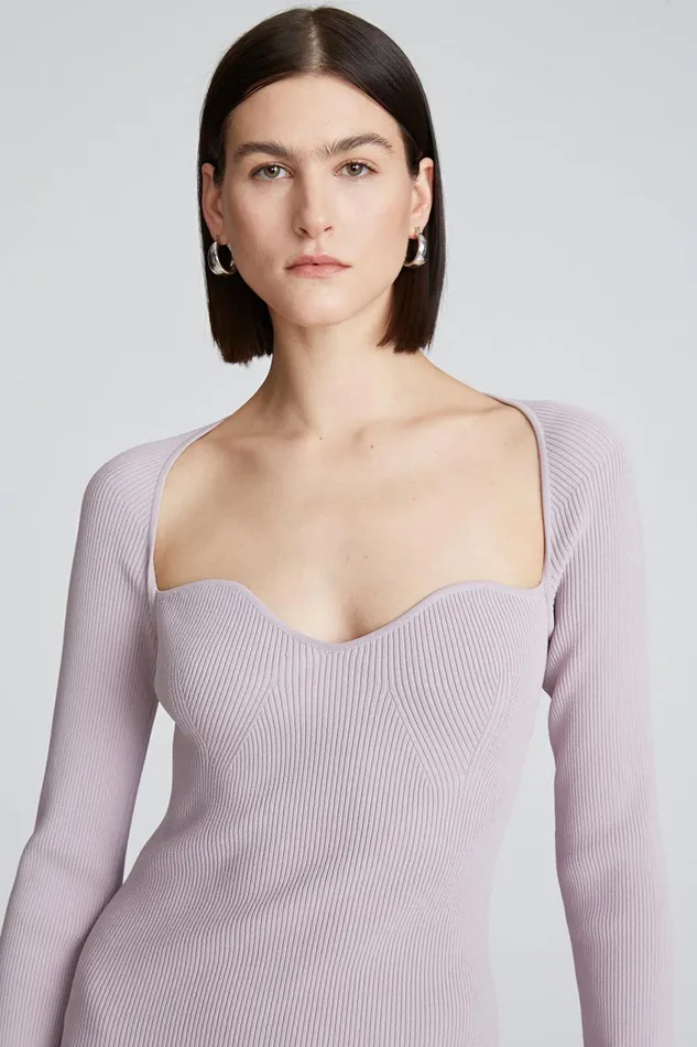 Knitwear Women Halston Sawyer Dress In Matte Viscose Light Plum