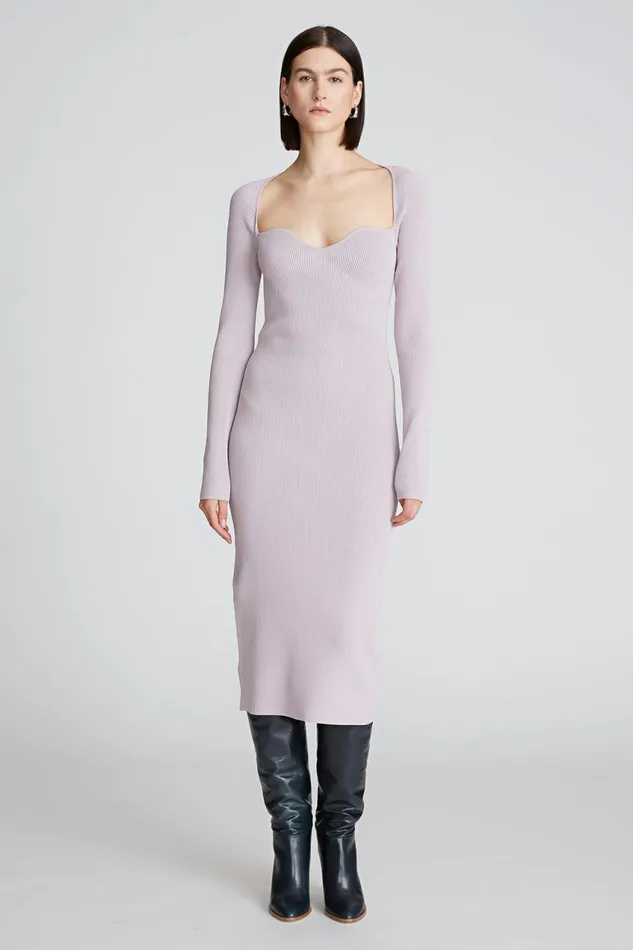 Knitwear Women Halston Sawyer Dress In Matte Viscose Light Plum Knitwear Women Halston Sawyer Dress In Matte Viscose Light Plum