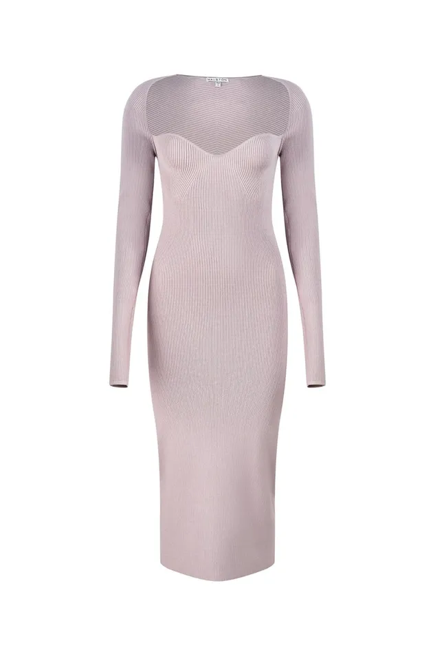 Knitwear Women Halston Sawyer Dress In Matte Viscose Light Plum Knitwear Women Halston Sawyer Dress In Matte Viscose Light Plum