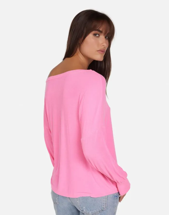 Krista X Lightning Butterfly Neon Pink Women039s Lauren Moshi Long Sleeve