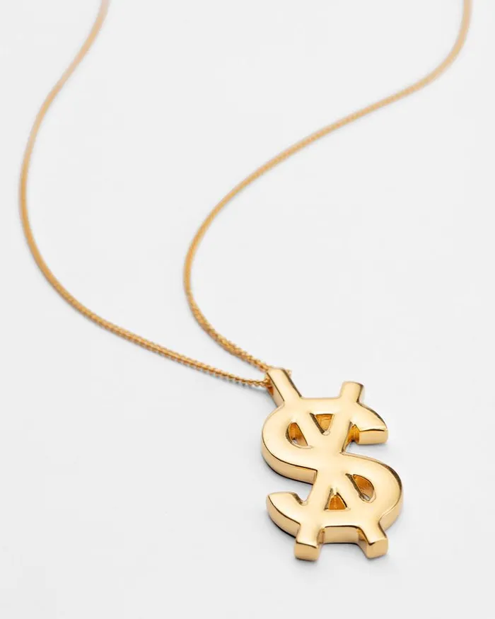 Ksubi 18k Dripps Cross Dollar Necklace WomensMens Jewelry