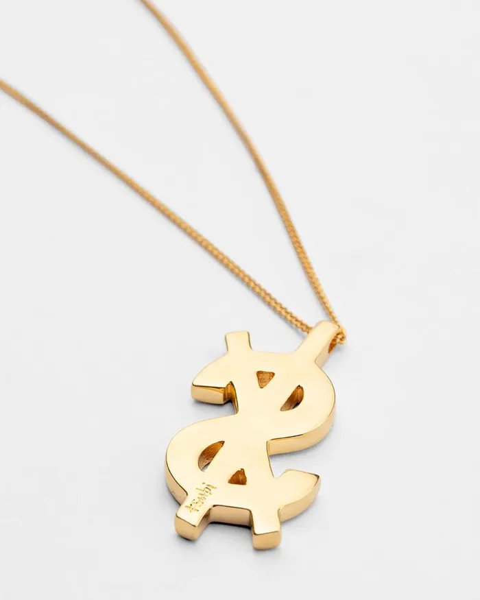 Ksubi 18k Dripps Cross Dollar Necklace WomensMens Jewelry