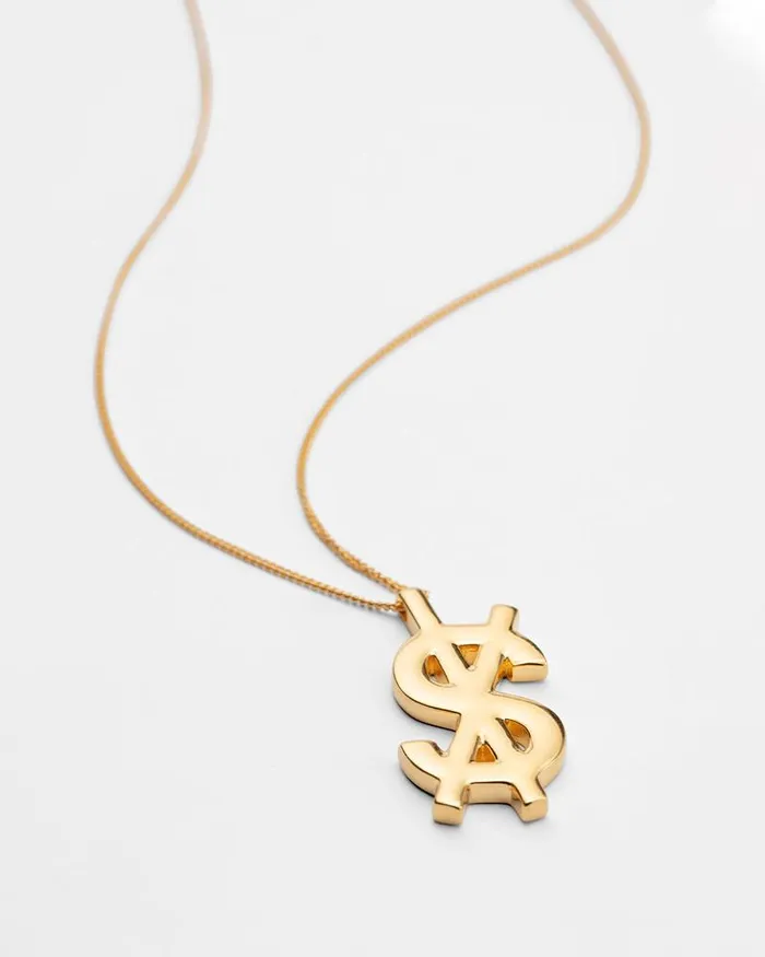 Ksubi 18k Dripps Cross Dollar Necklace WomensMens Jewelry