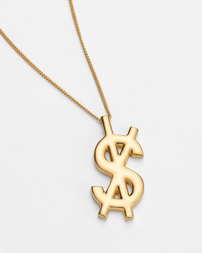 Ksubi 18k Dripps Cross Dollar Necklace WomensMens Jewelry