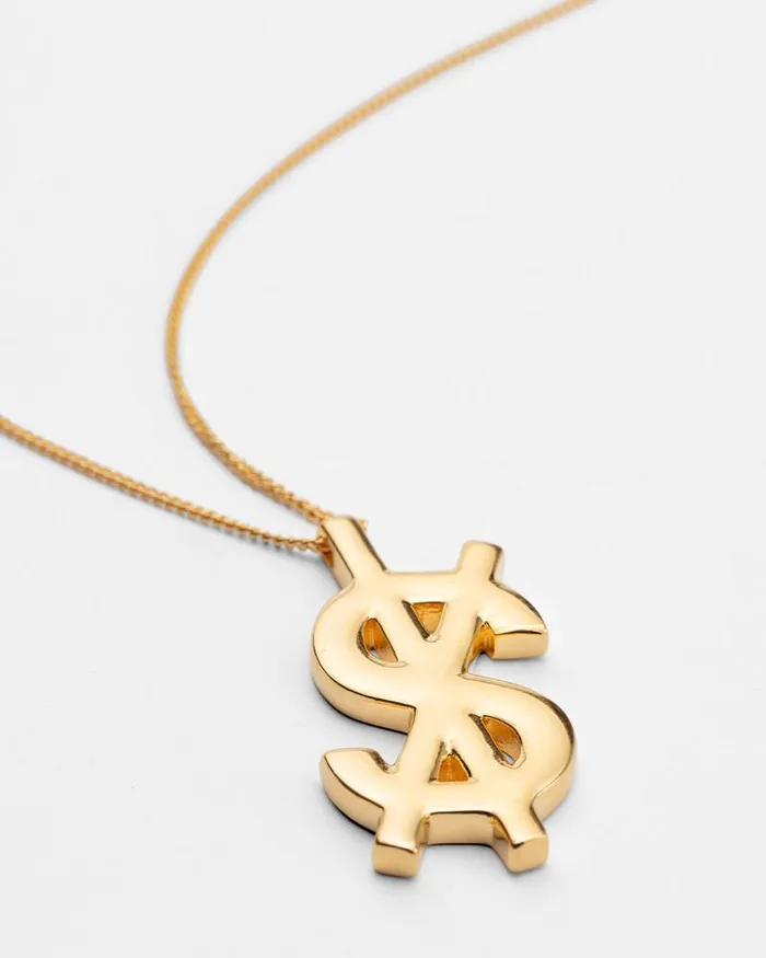 Ksubi 18k Dripps Cross Dollar Necklace WomensMens Jewelry