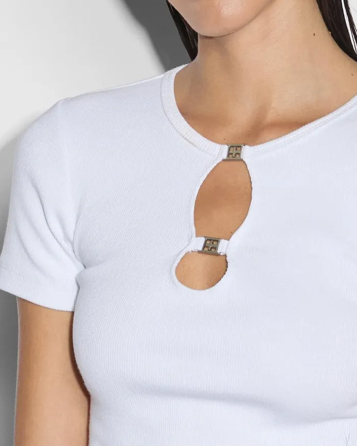 Ksubi 2 Charm Ss Tee White Womens Tops