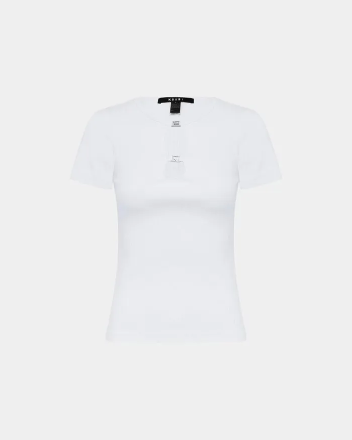 Ksubi 2 Charm Ss Tee White Womens Tops