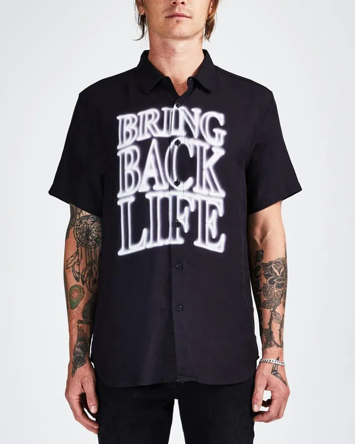 Ksubi Bring Back Life Ss Shirt Black Mens Shirts