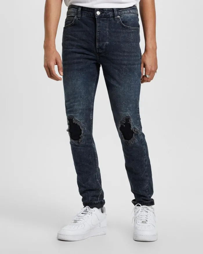 Ksubi Chitch Blue Kolla Slashed Mens Skinny