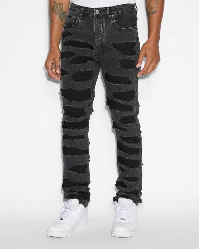 Ksubi Chitch Shredded Black Mens Skinny