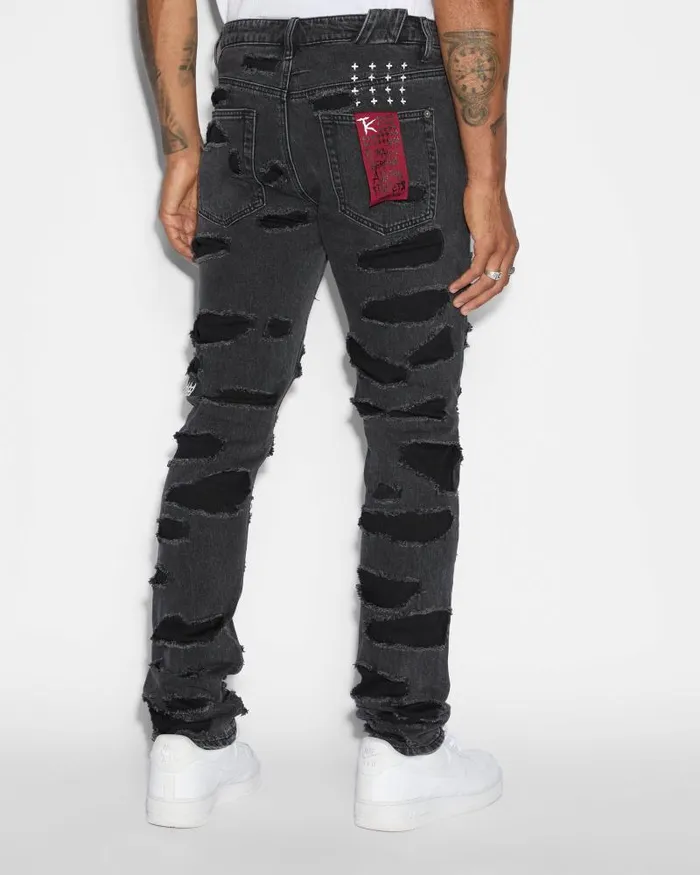 Ksubi Chitch Shredded Black Mens Skinny