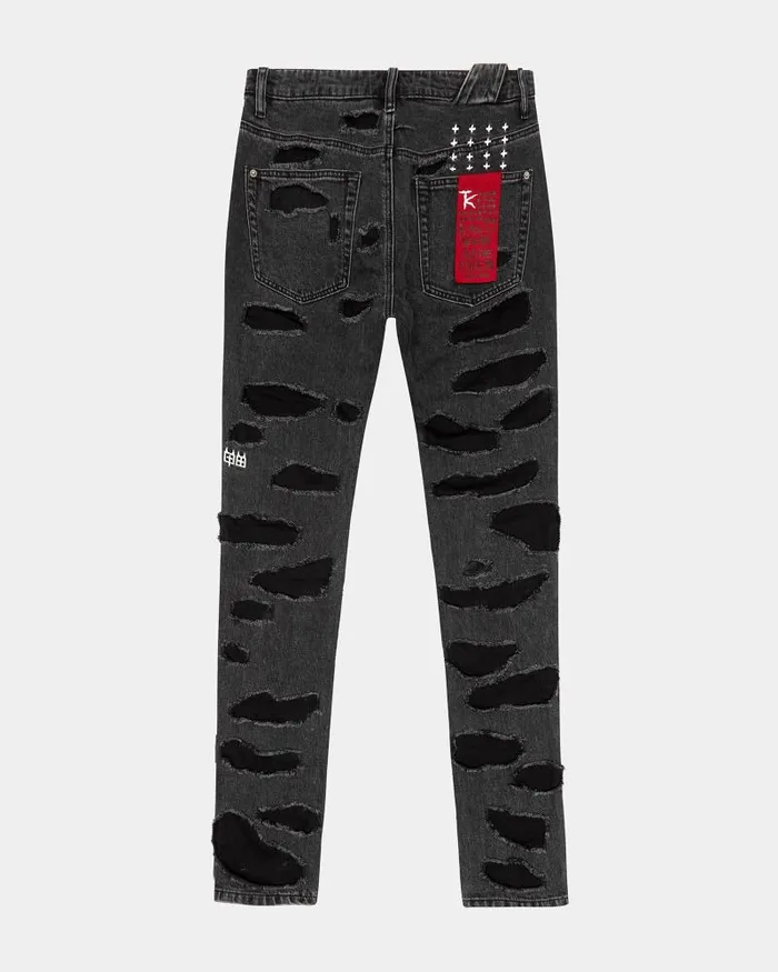 Ksubi Chitch Shredded Black Mens Skinny