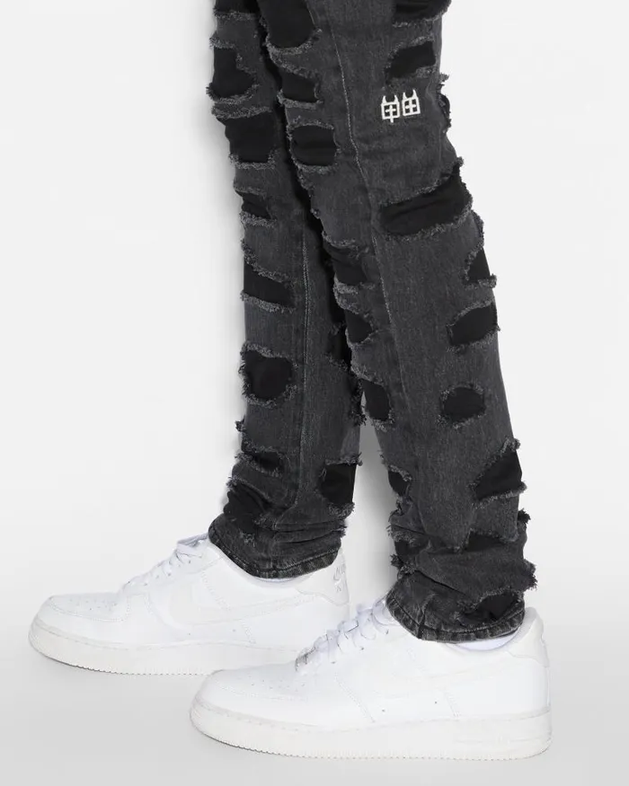 Ksubi Chitch Shredded Black Mens Skinny