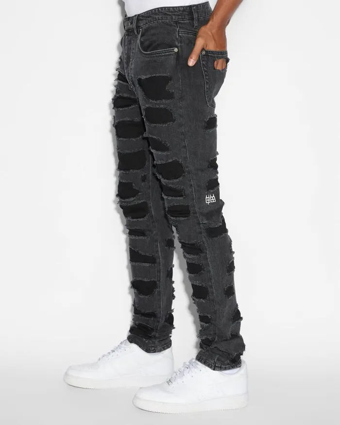 Ksubi Chitch Shredded Black Mens Skinny