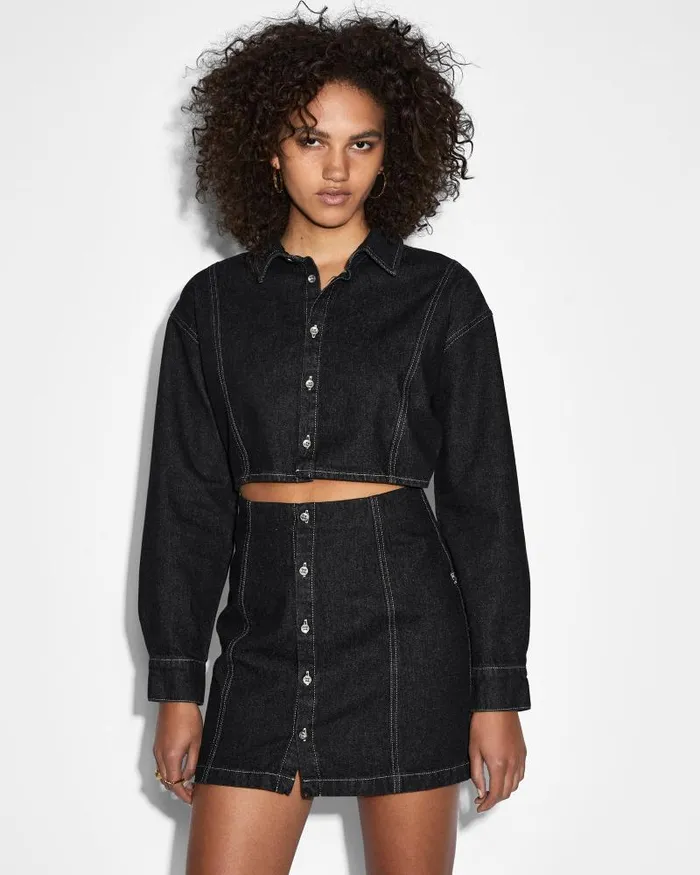 Ksubi Cutout Shirt Dress Midnight Womens Dresses