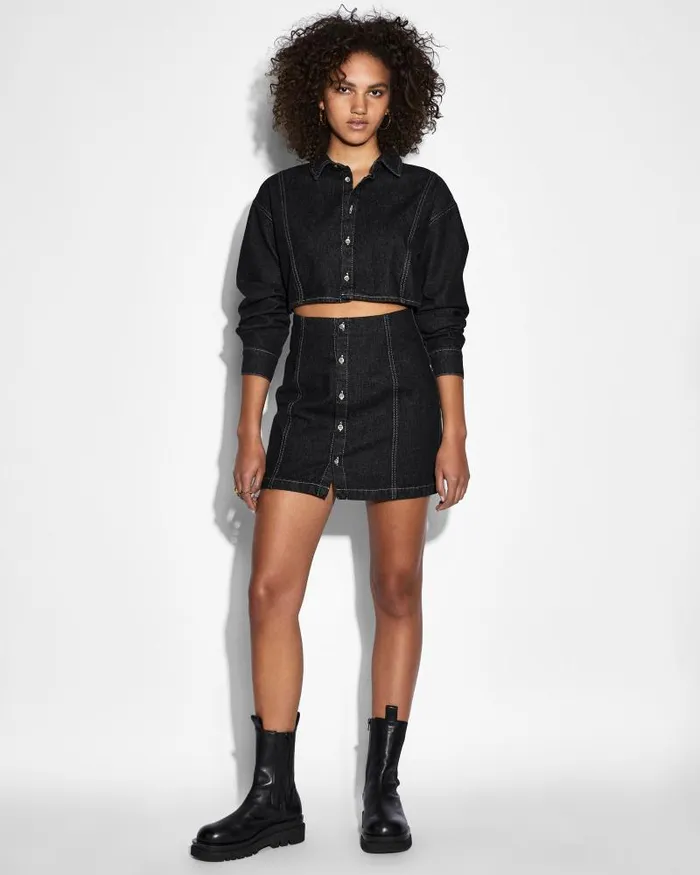 Ksubi Cutout Shirt Dress Midnight Womens Dresses
