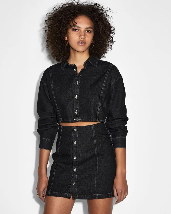 Ksubi Cutout Shirt Dress Midnight Womens Dresses